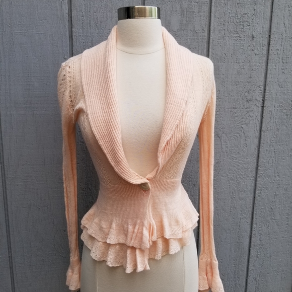 Ralph Lauren Sweaters - Ralph Lauren Peplum Crochet Cardigan